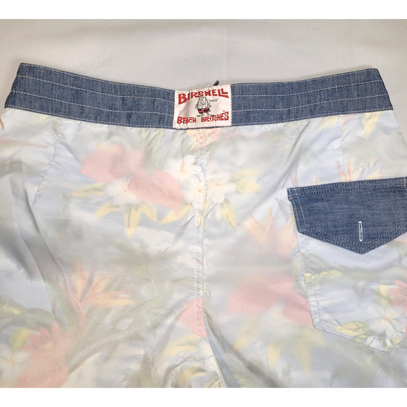 RARE Birdwell Beach Britches Board Shorts 34" Paradise Transparent Floral Lined - Picture 6 of 16